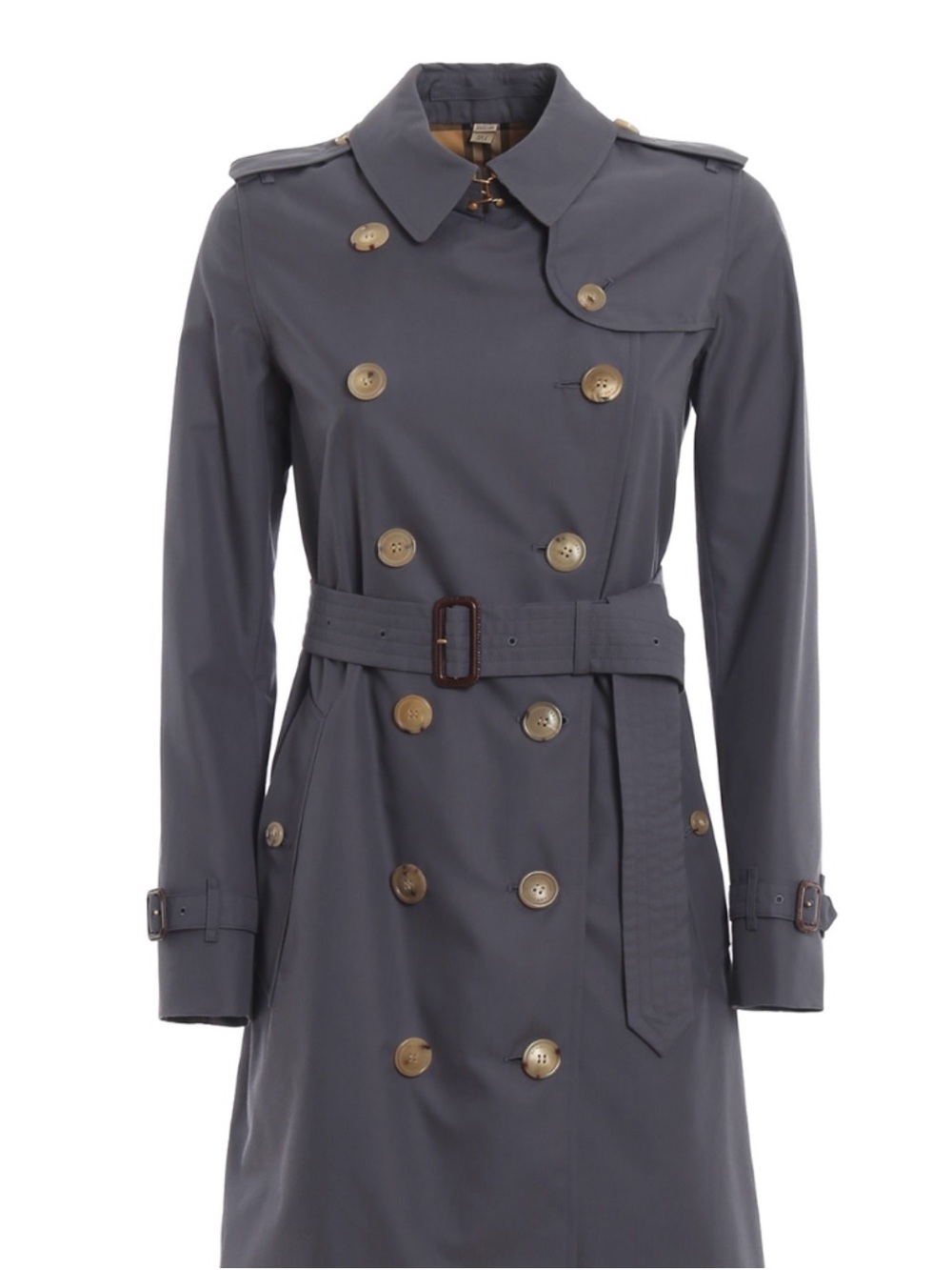 Burberry Double-Breasted Grey Trench Coat with Belt